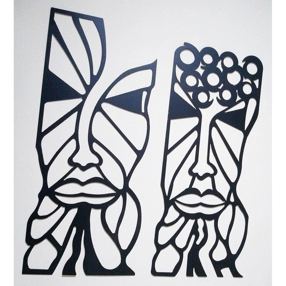Quadro decorativo casal caretas