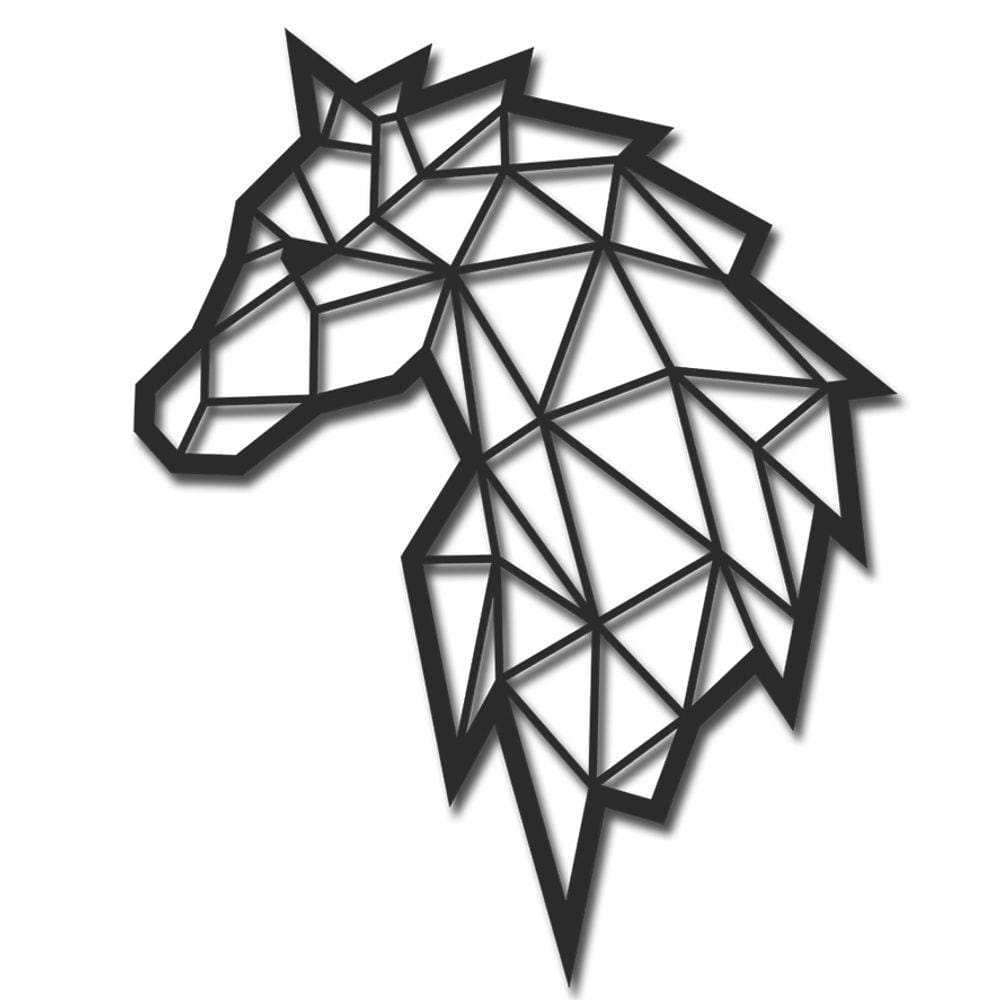 Quadro decorativo cavalo linhas geométricas 1