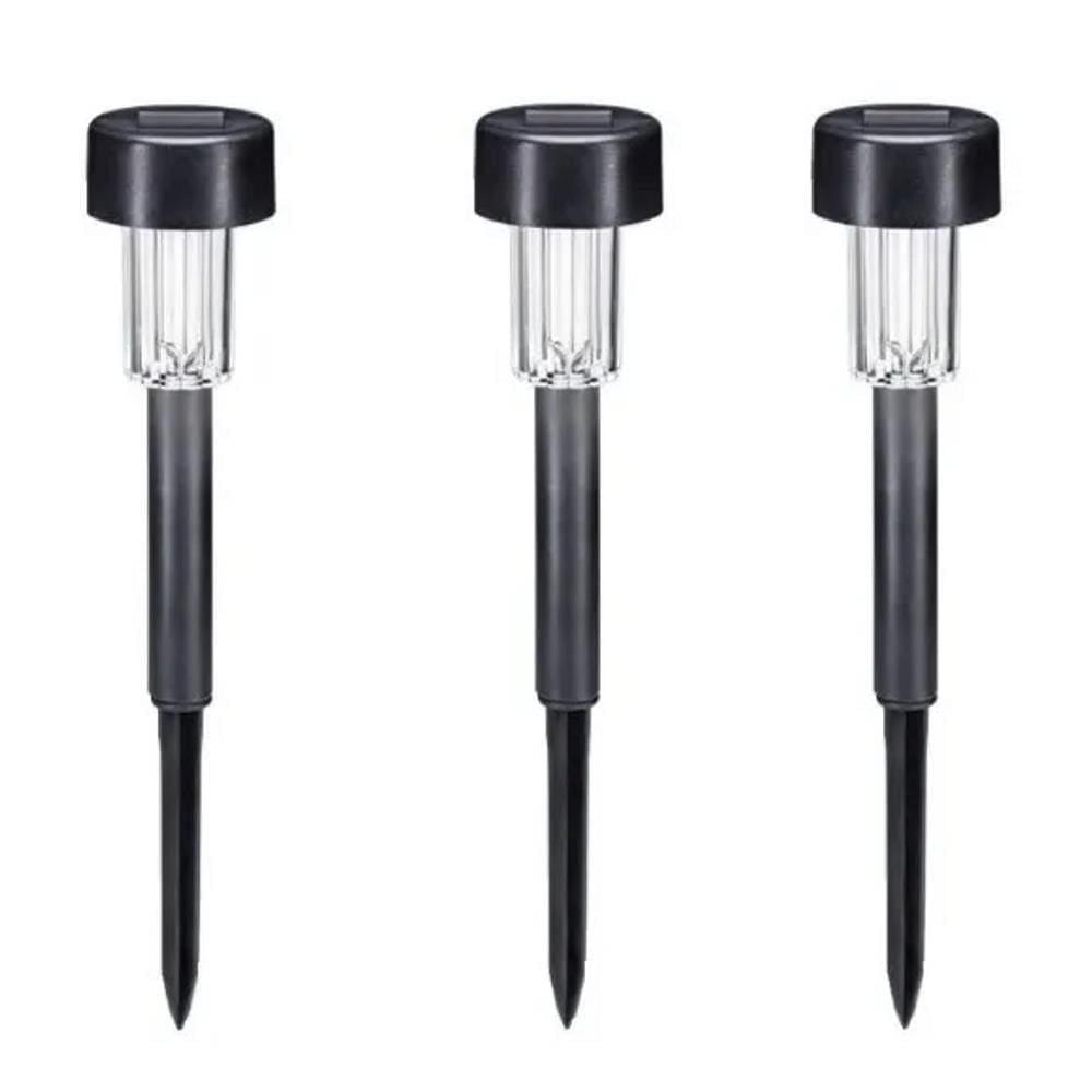 Kit 3 Luminária Balizador Espeto Jardim Solar 1 Led 0,06W Decoração - Liege