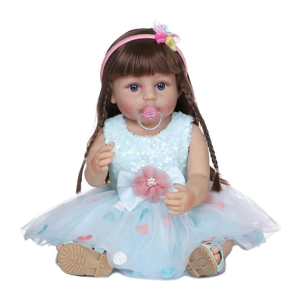 Boneca Reborn Bebê Neném Realista Menina Real 12 Itens 55cm em