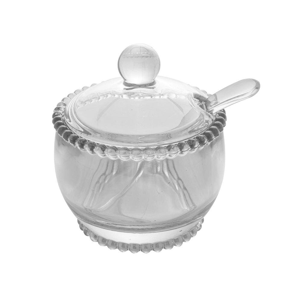 Açucareiro Cristal Com Colher Pearl 10X8X7 Cm