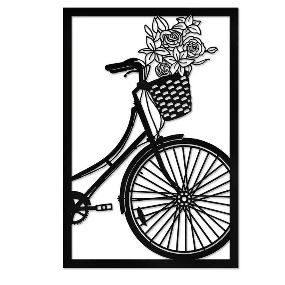 Quadro decorativo bicicleta com flores