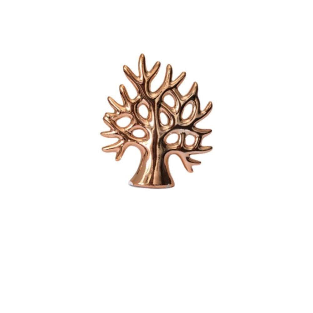 Enfeite Decorativo Árvore Da Vida Cerâmica Rosé 10X9Cm