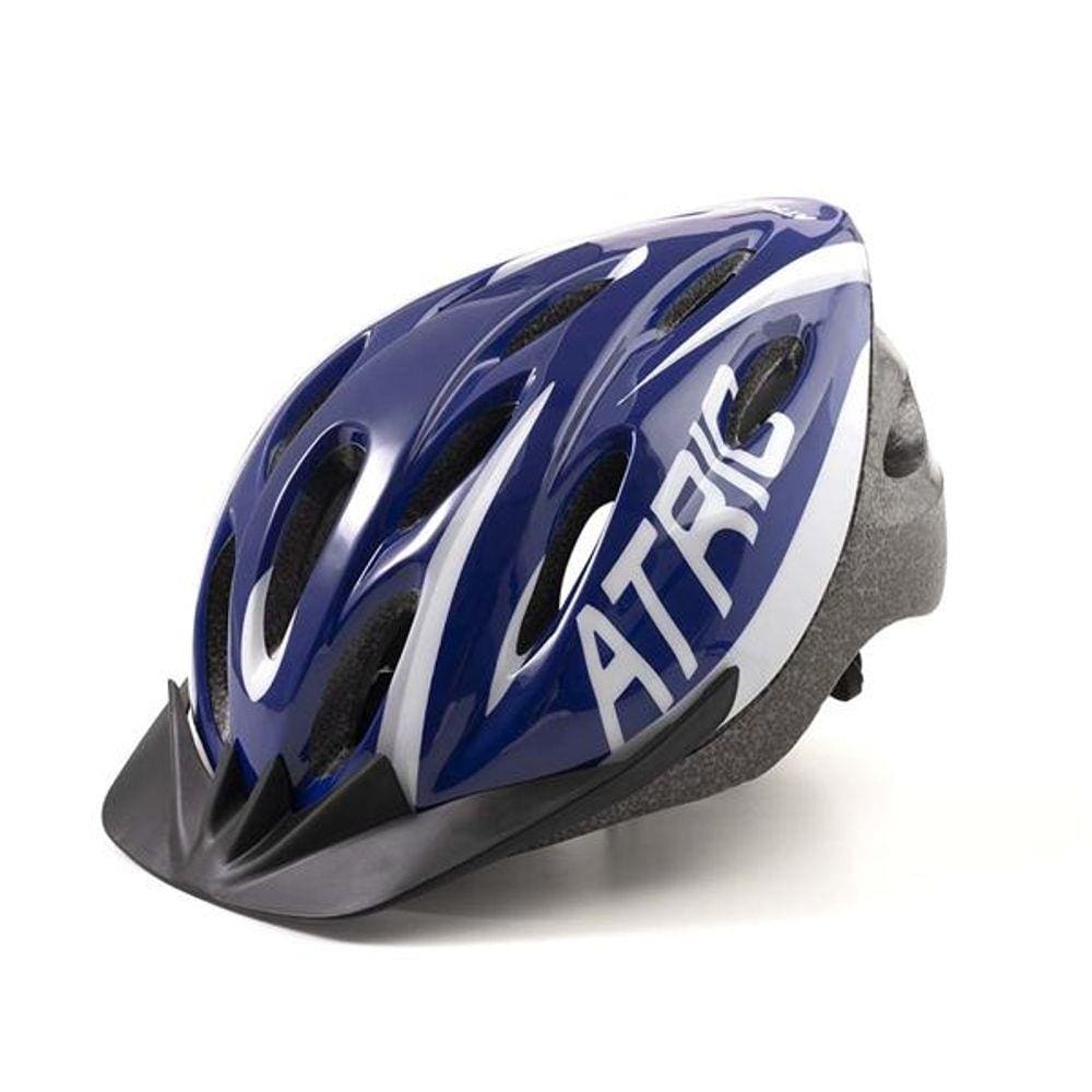 Capacete para Ciclismo Bike Átrio Mtb 2.0 com Viseira e Led Azul e Branco Tamanho M - BI166