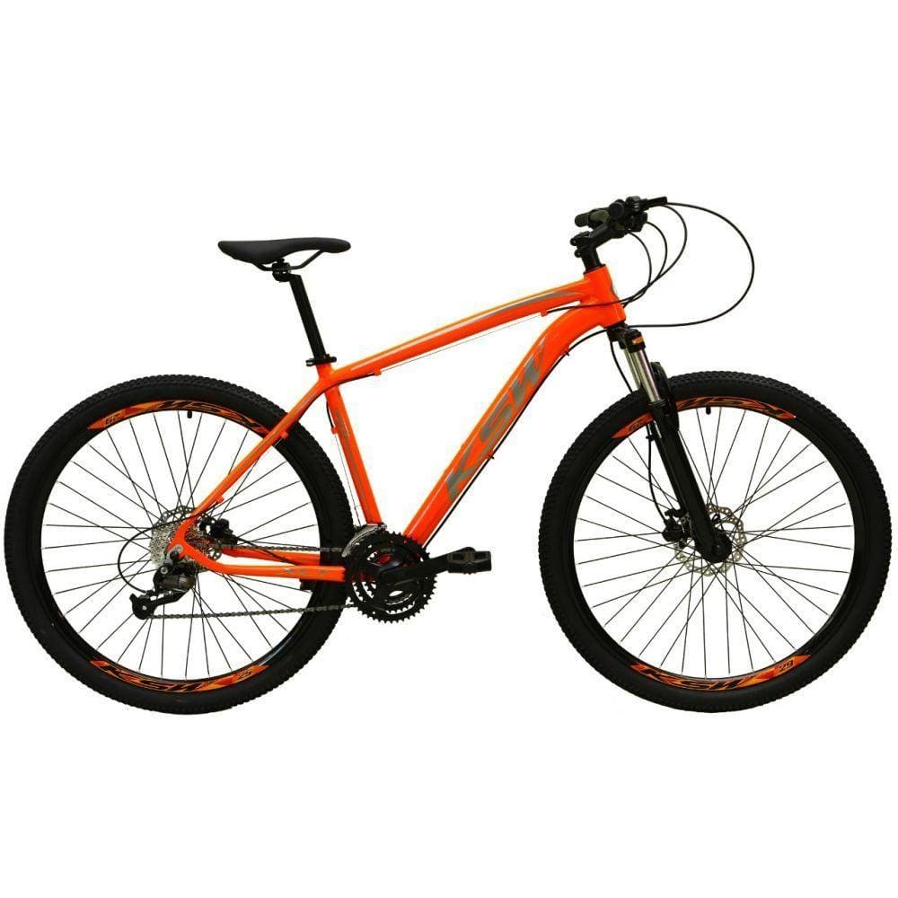 Bicicleta Aro 29 27v Freio Hidráulico Laranja Prata Tam. 17