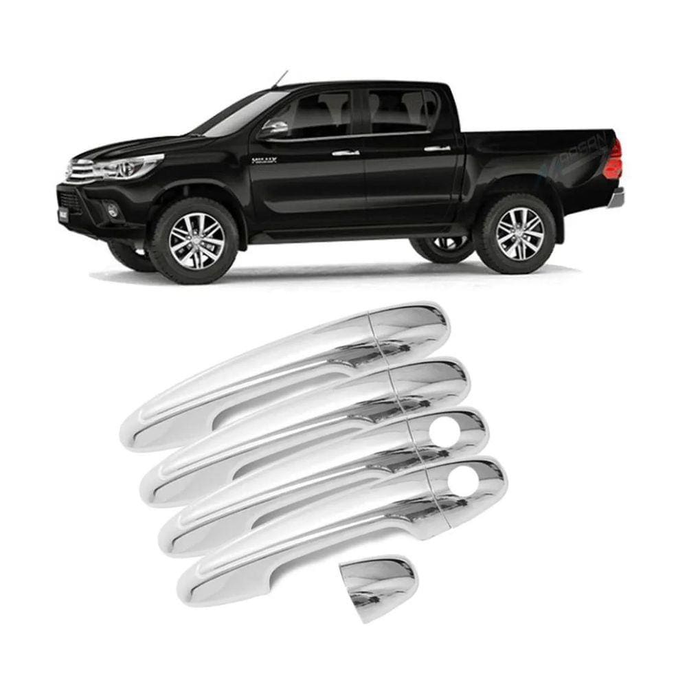 Aplique Cromado Maçaneta Toyota Hilux Rav4 Sw4 2016 à 2021 Yaris 2018 à 2021 4 Portas