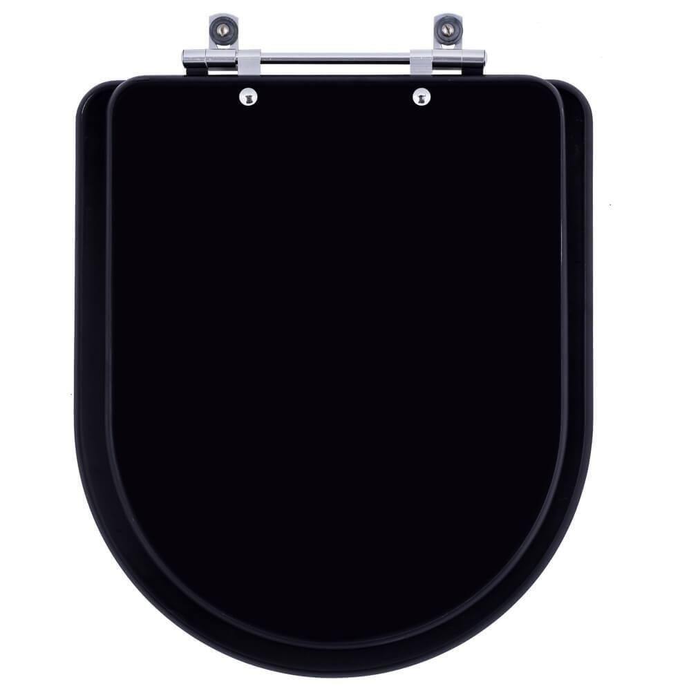 Assento Sanitário Nexo Onix Preto Fosco para Vaso Roca