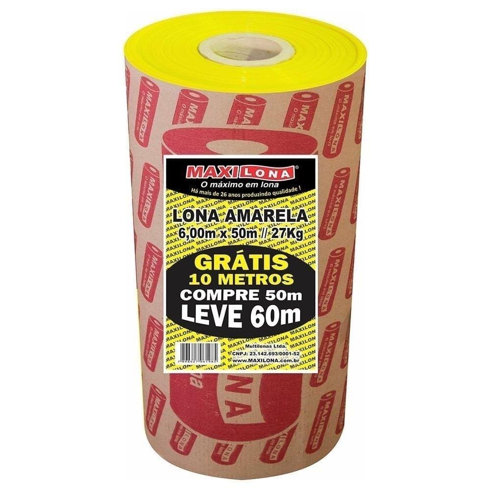 Lona Plástica Amarela Maxilona 6 X 50M 27Kg + 10M