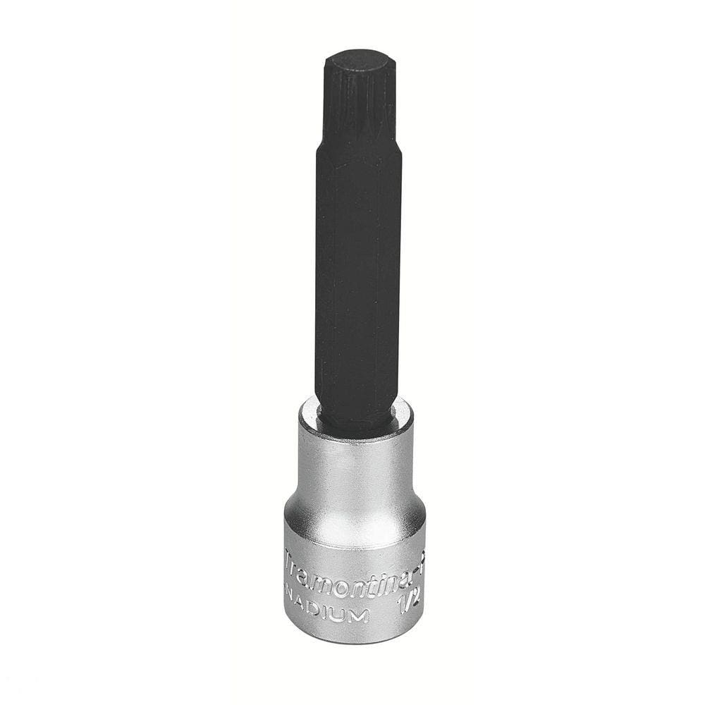 Soquete Longo em Aço Cromo Vanádio Ponta Multidentada 12 mm - Encaixe 1/2” Tramontina
