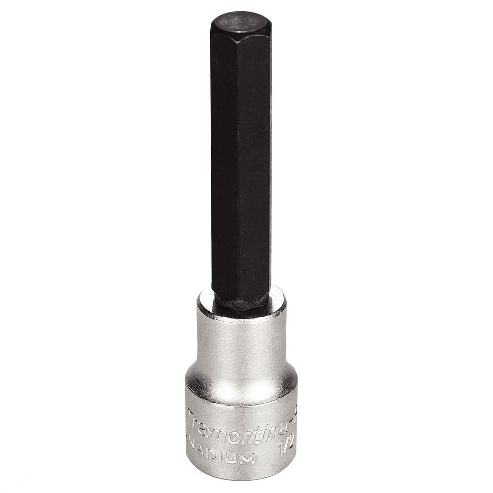 Soquete Longo em Aço Cromo Vanádio Ponta Hexagonal 12 mm - Encaixe 1/2” Tramontina PRO Tramontina