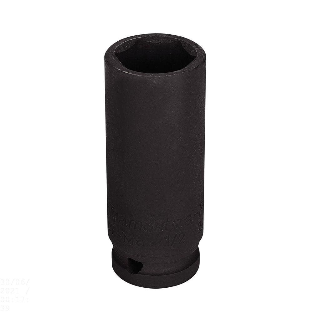 Soquete de impacto sextavado longo em aço cromo molibdênio 27 mm - Encaixe 1/2`` Tramontina