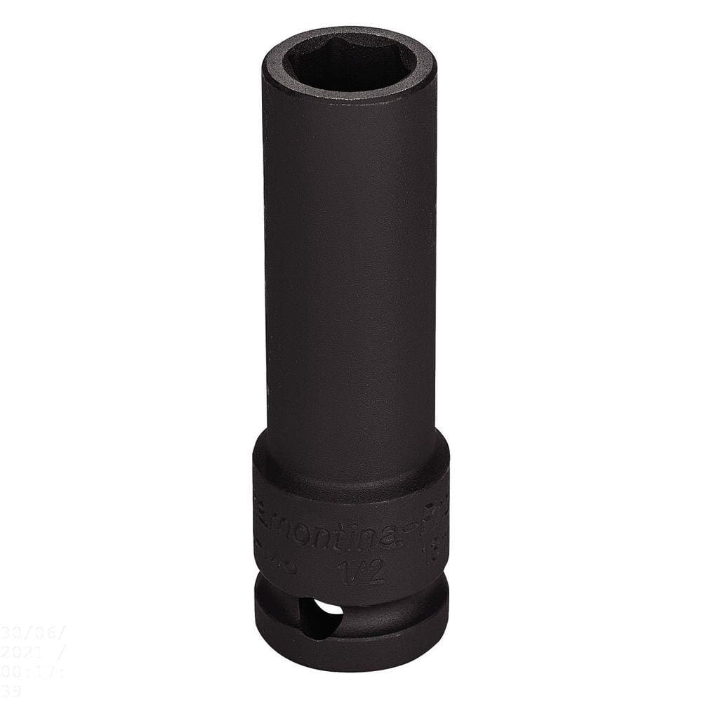 Soquete de impacto sextavado longo em aço cromo molibdênio 19 mm - Encaixe 1/2`` Tramontina