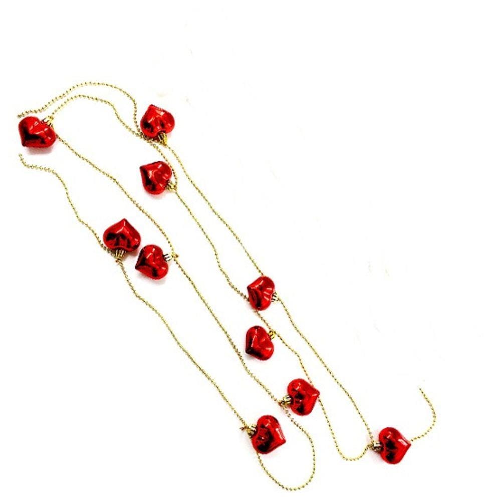 Pendente de Natal Cordão com 10 Corações Coração Vermelho