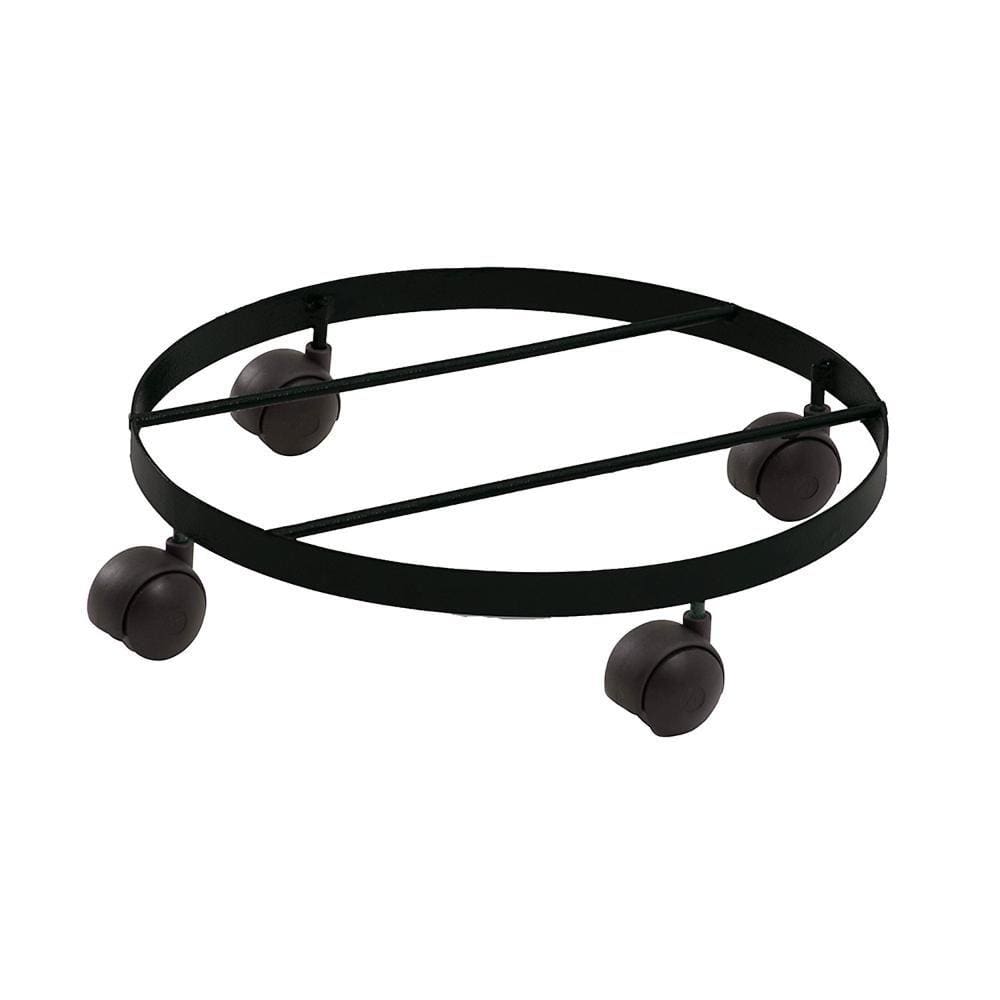 Suporte de Chão para Vasos 25cm com Rodas Preto Alambre