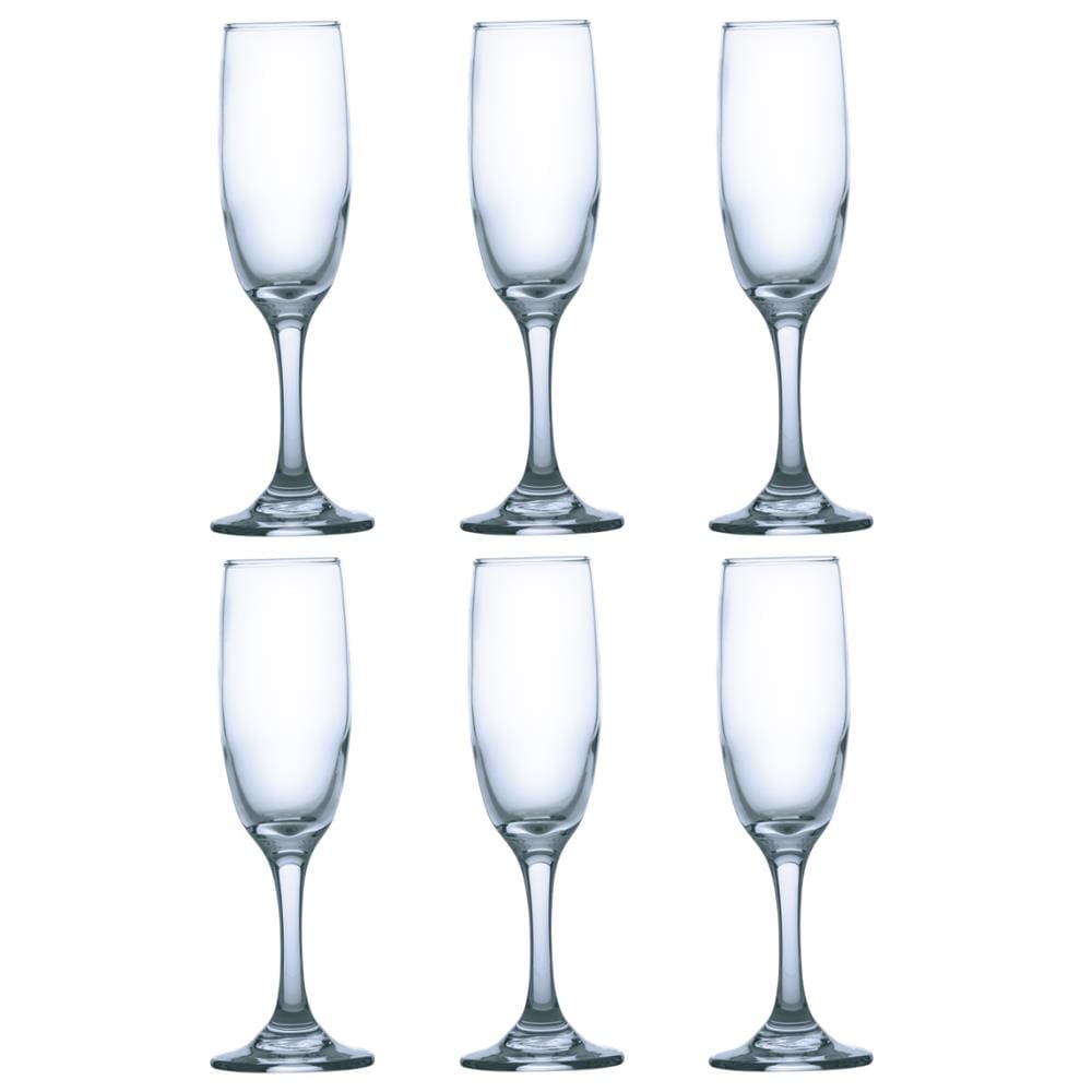 Jogo de Taças Rioja Champagne 177ml de Vidro Luxo - 6Un