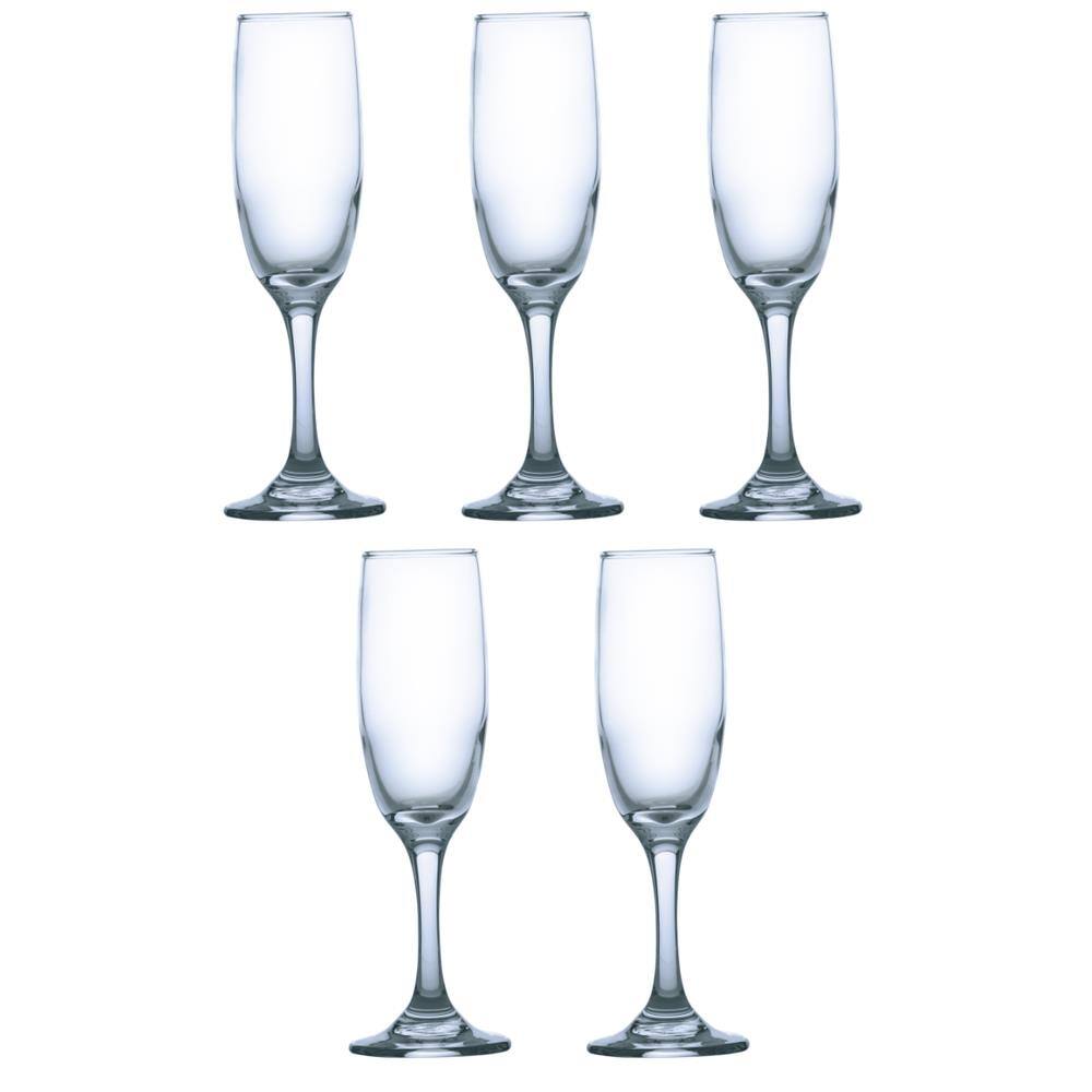 Jogo de Taças Rioja Champagne 177ml de Vidro Luxo - 5Un