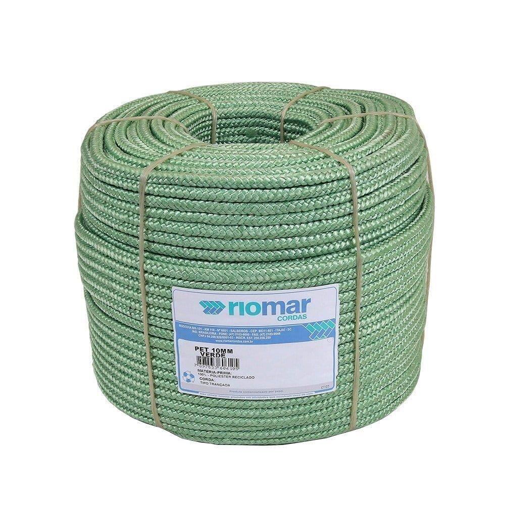 Corda Riomar Pet Trançada Verde Tipo Seda 10mm x 225m 15Kg