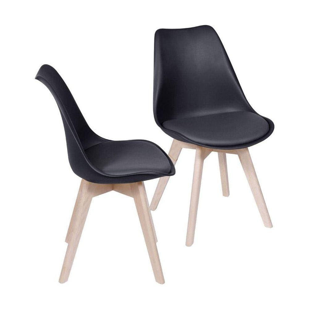 Kit 2 Cadeiras Boxbit Joly Saarinen Base Em Madeira Preta