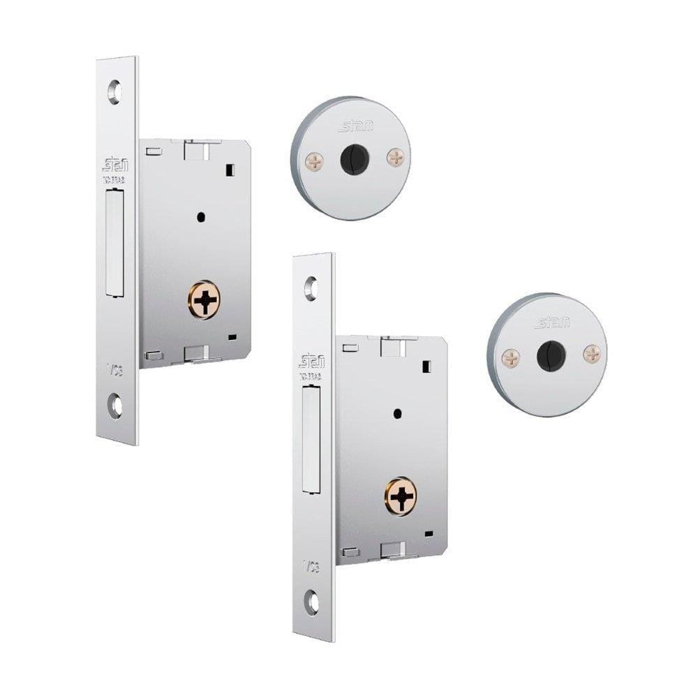 Fechadura Stam 1001 Tetra Dupla Inox Par
