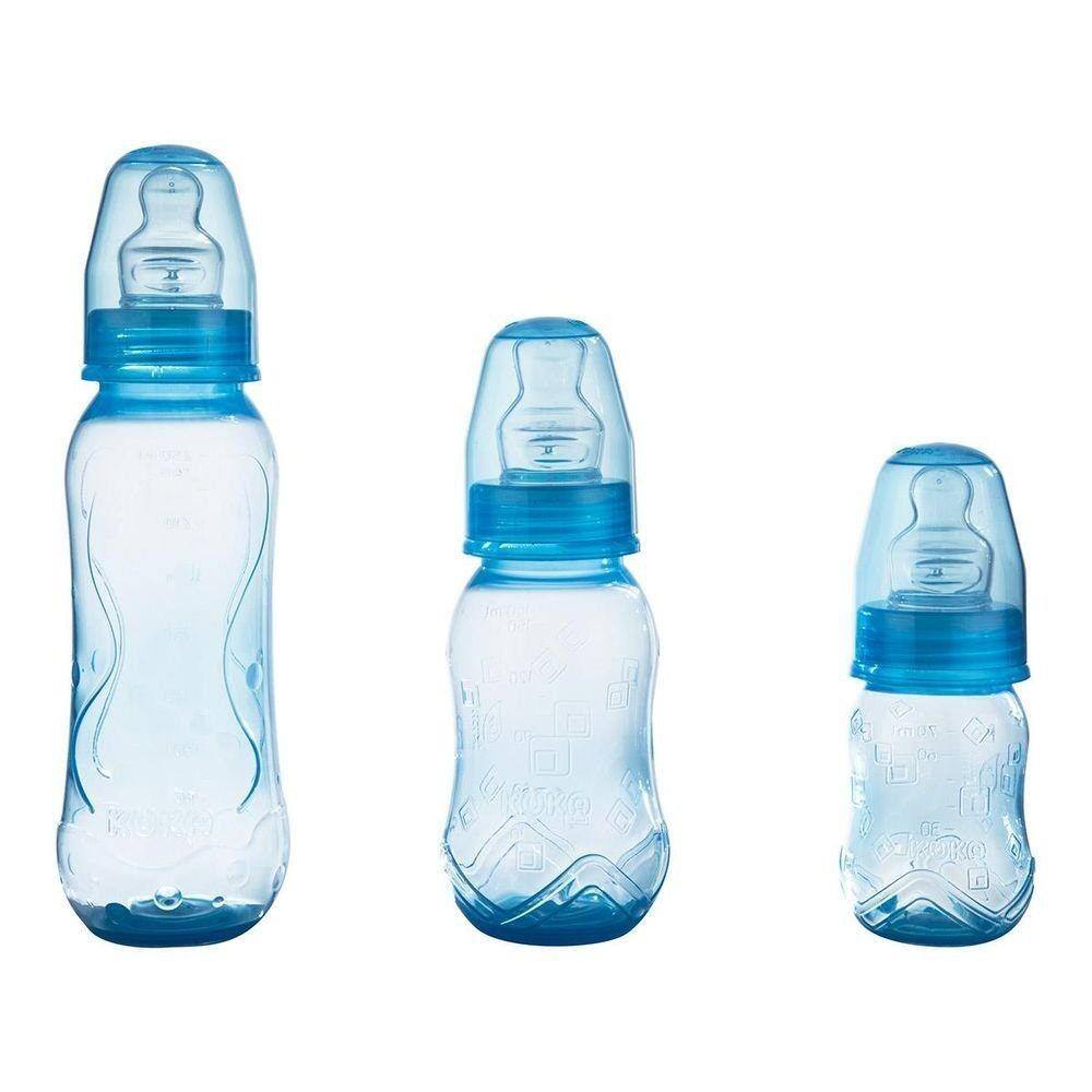Kit De Mamadeiras Kuka Aquarela Azul  3 Unidades