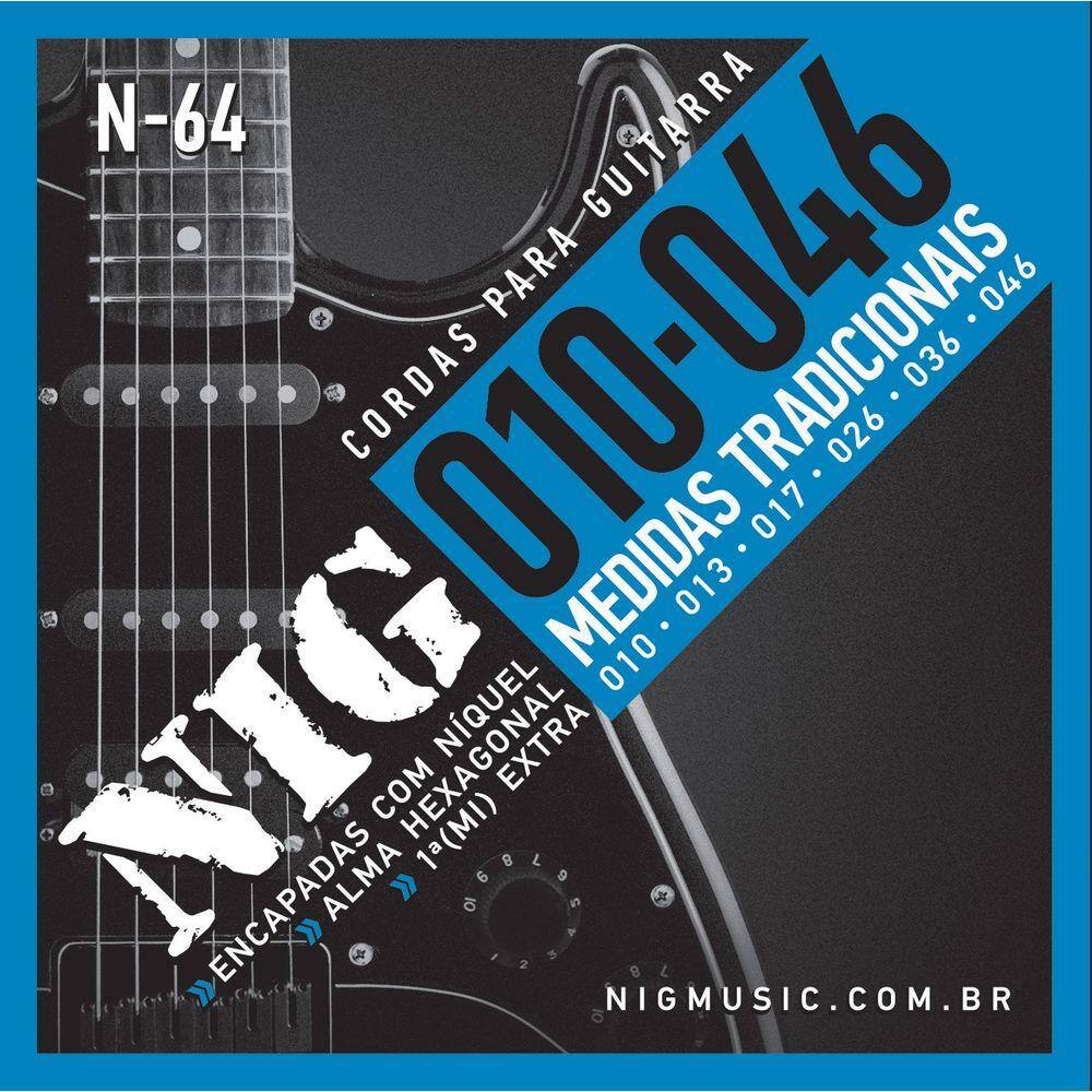 Encordoamento Nig N64 010-046 Níquel Para Guitarra