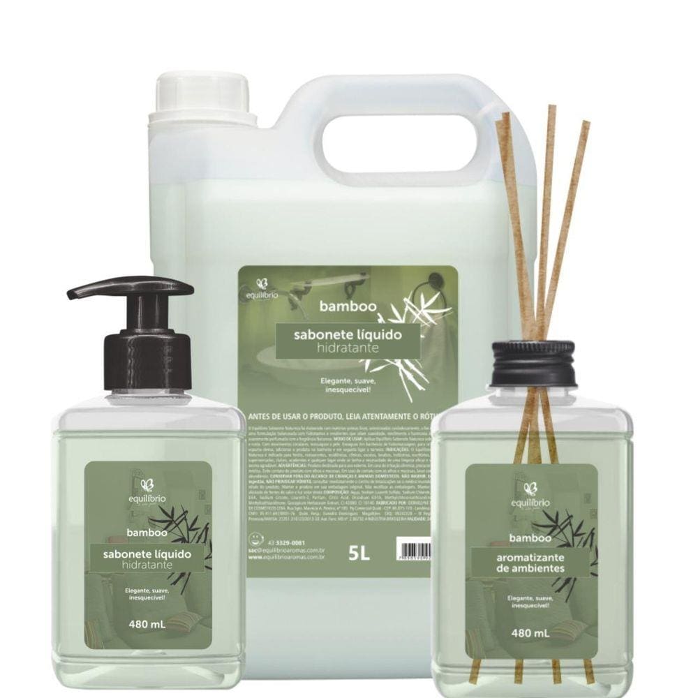 Kit - Aromatizante Difusor Varetas E 2X Sabonete Bamboo