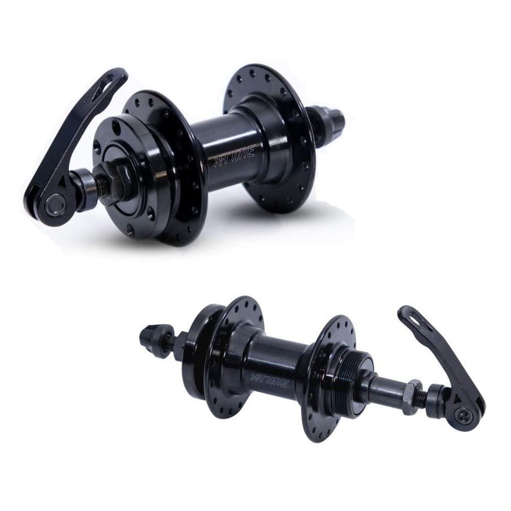 Par de Cubo Dianteiro e Traseiro 32 Furos Alumínio Eixo Com Blocagem X-Time