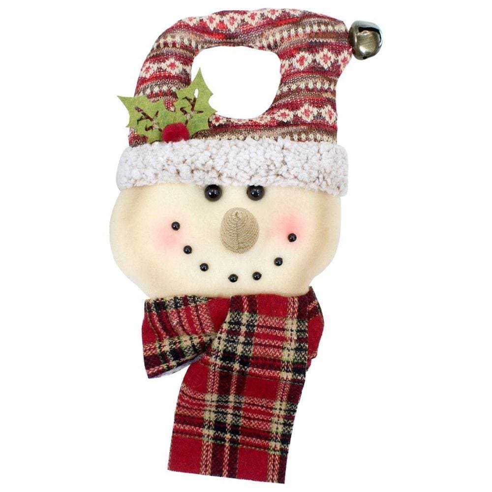 Decoração Enfeite Natal Boneco Neve Vermelho Árvore de Natal 25cm