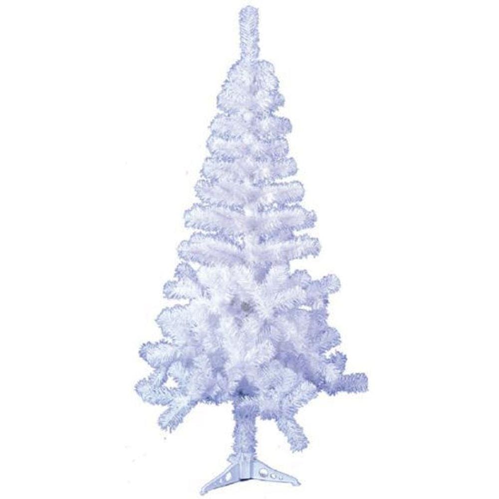 Arvore De Natal Branca Com 220 Galhos E Pe De Plastico 1,50M