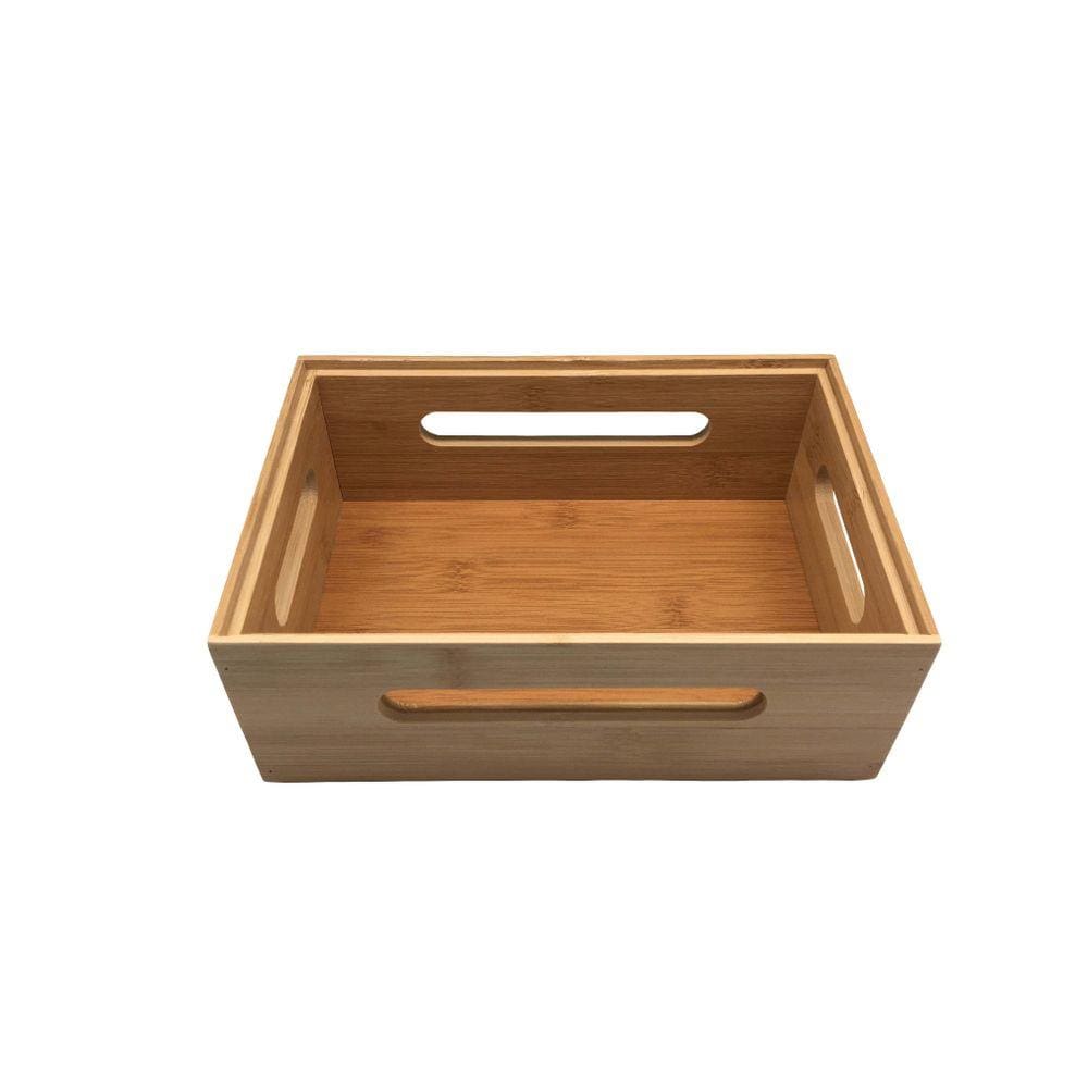 Caixa Vazada De Bambu Empilhável 23,5X16x9cm - Oikos
