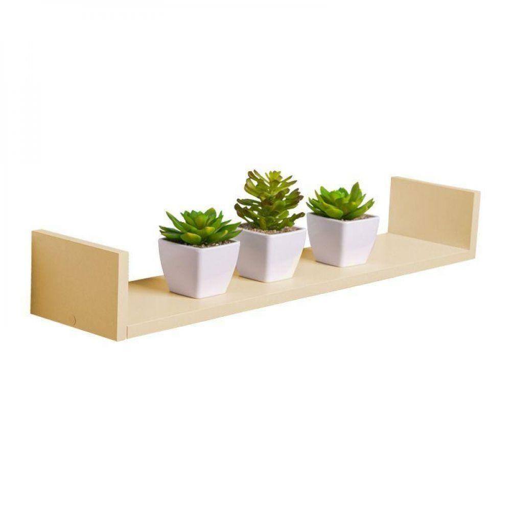 Prateleira U 90 x 20cm Bege Claro Invisível