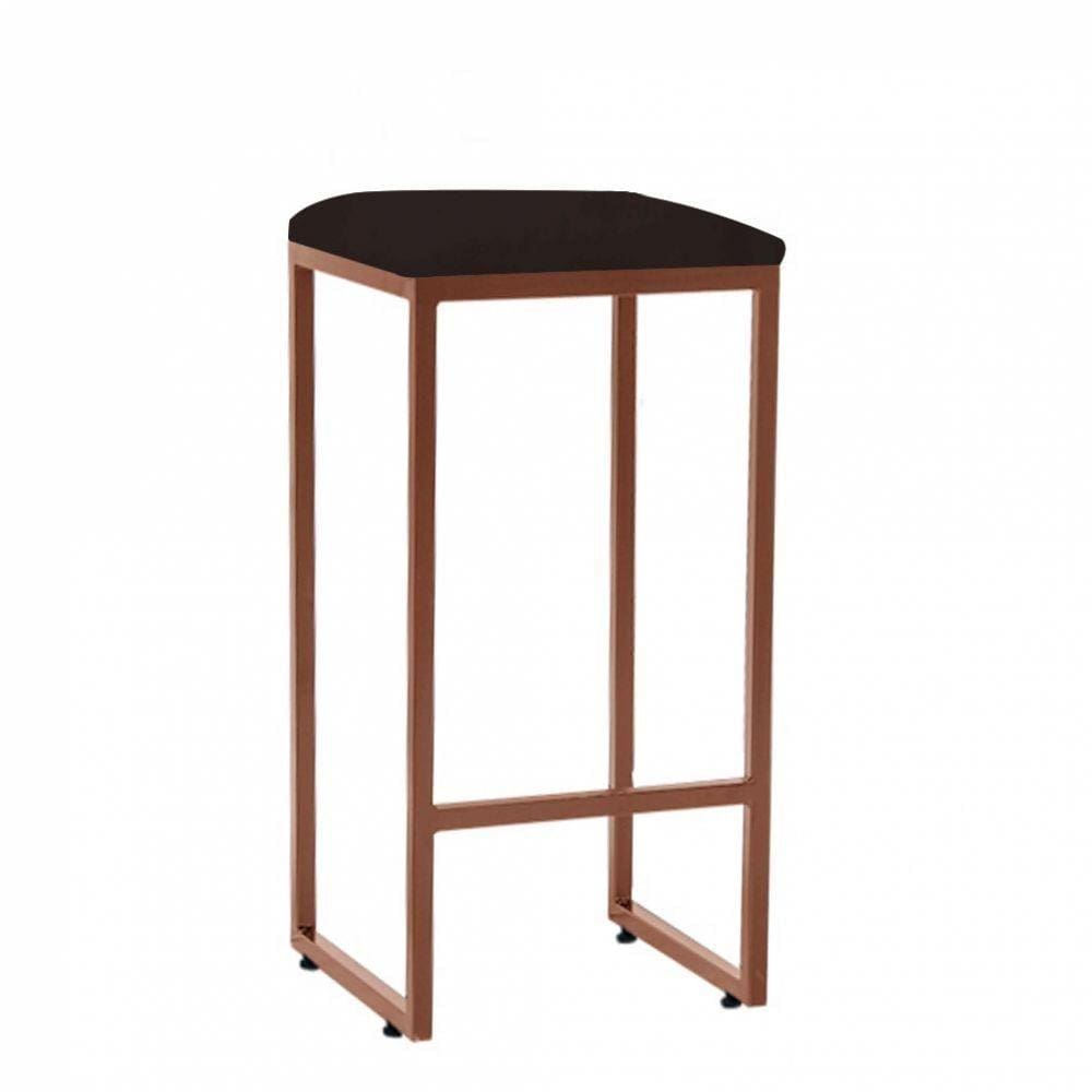 Kit 03 Banqueta Alta Lua Corino Marrom