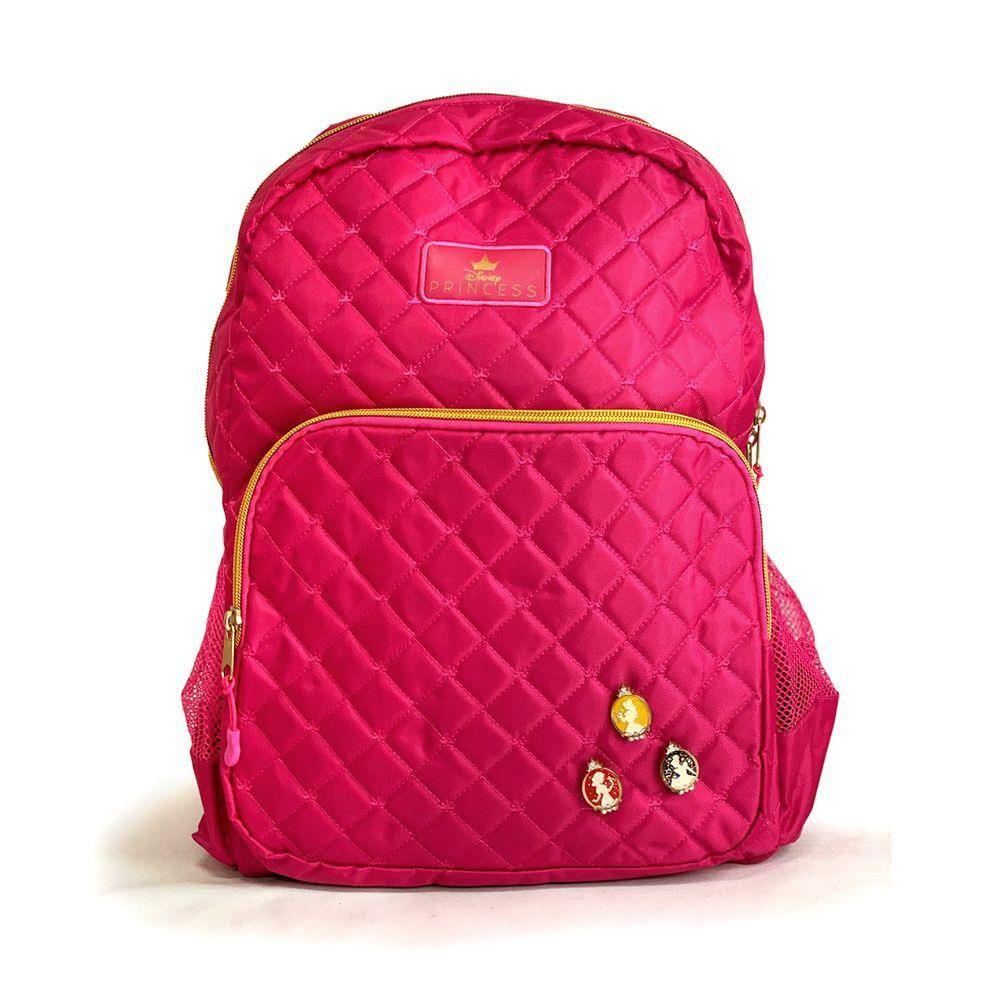 Mochila G Juvenil Menina Disney Princesas Broches