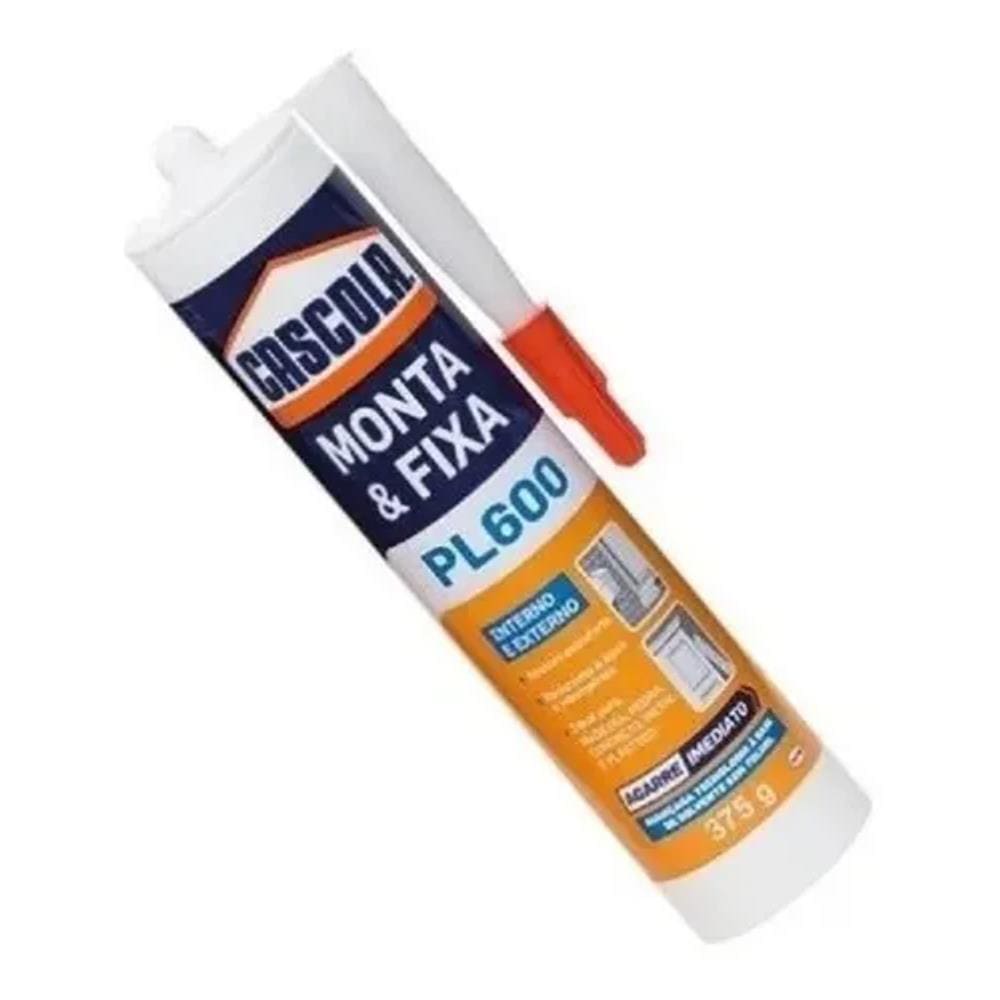 COLA CASCOLA MONTA E FIXA PL600 INTERNO EXTERNO 375g FORTE