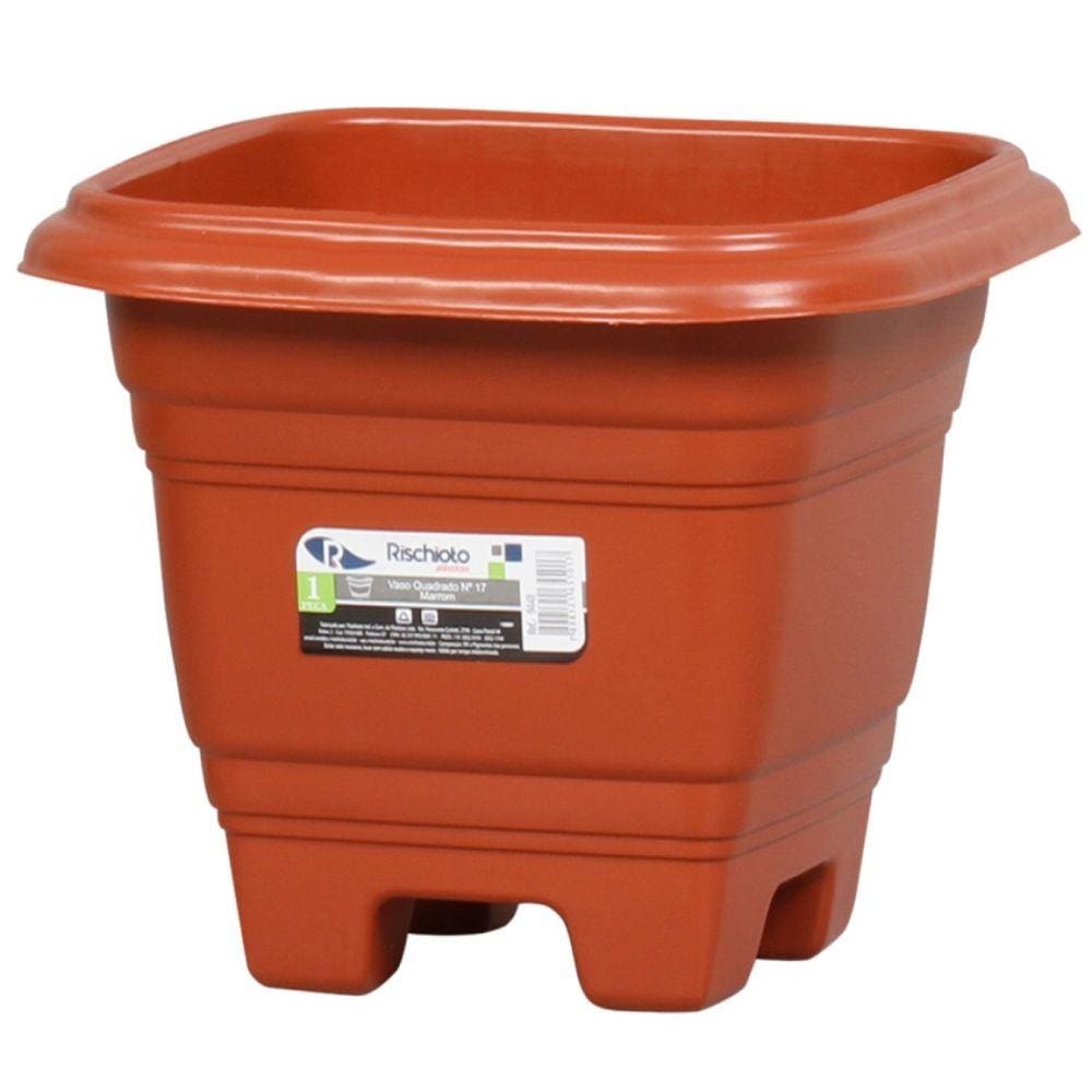 Vaso Quadrado N 17 Rischioto Marrom