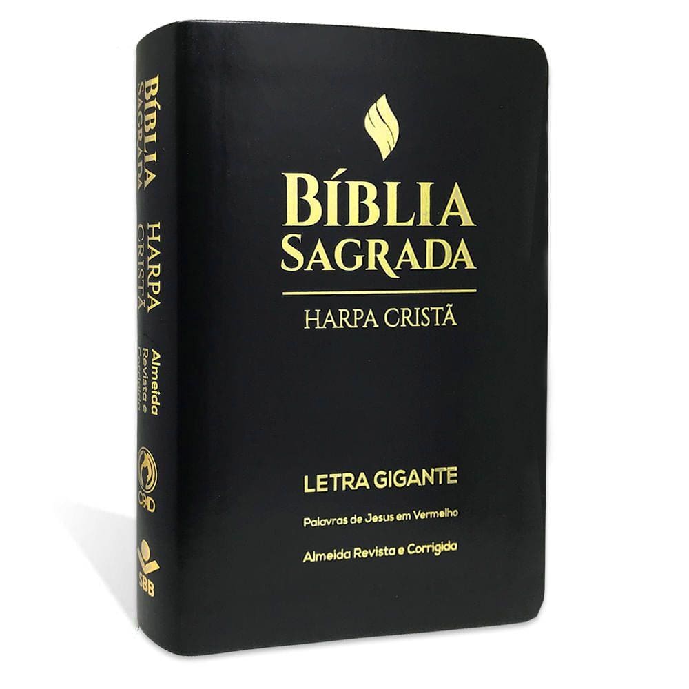 Bíblia Sagrada Harpa Grade Luxo Letra Gigante Preta