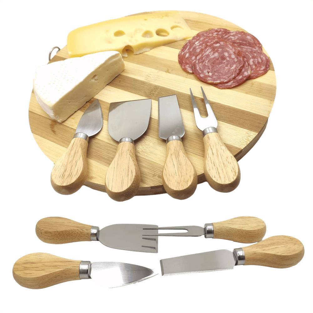 Kit Para Queijos e Frios Petiscos Conjunto de 4 Peças 2 Espátulas 1 Faca 1 Garfo Top House Luxo