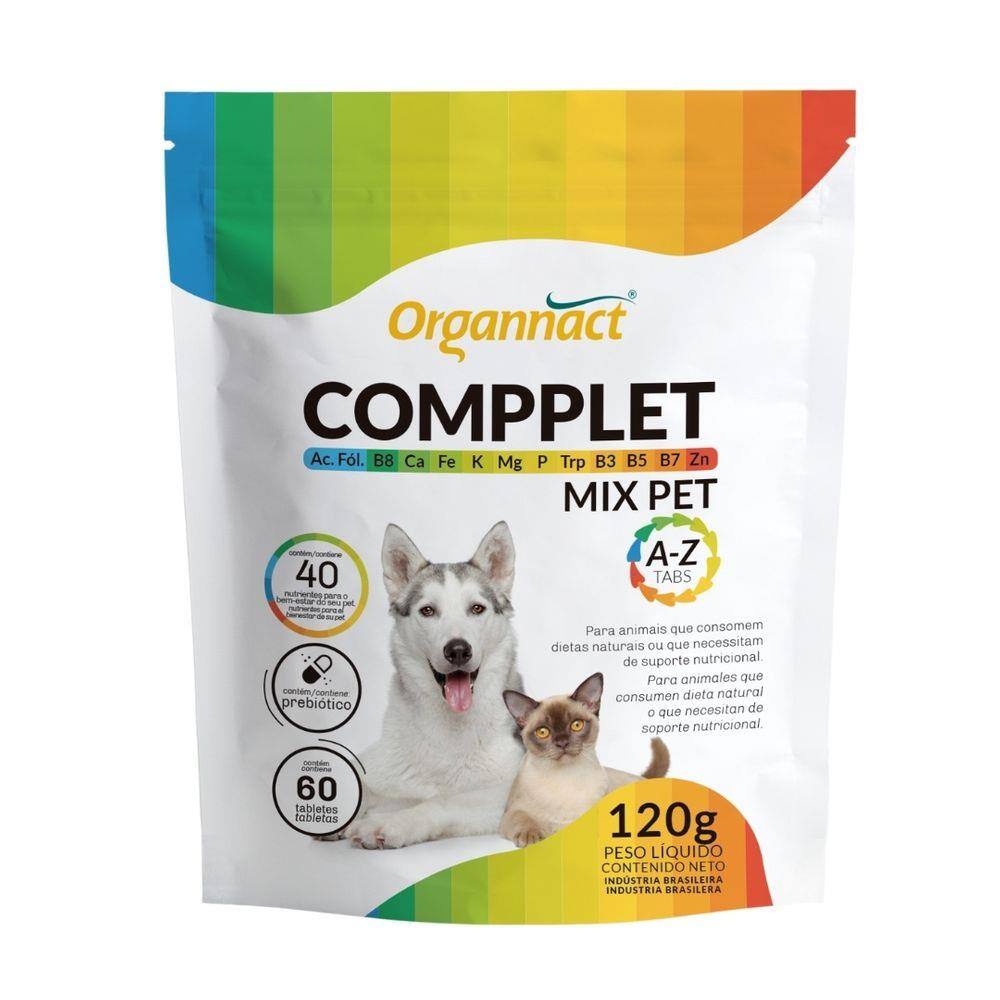 Suplemento Cães E Gatos Compplet Mix A-z Tabs 120g Organnact
