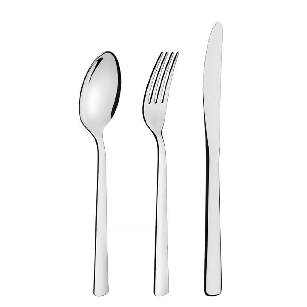 Faqueiro Tramontina em Aço Inox com Facas de Mesa Acabamento Alto Brilho 101 Peças linha Oslo 66985030