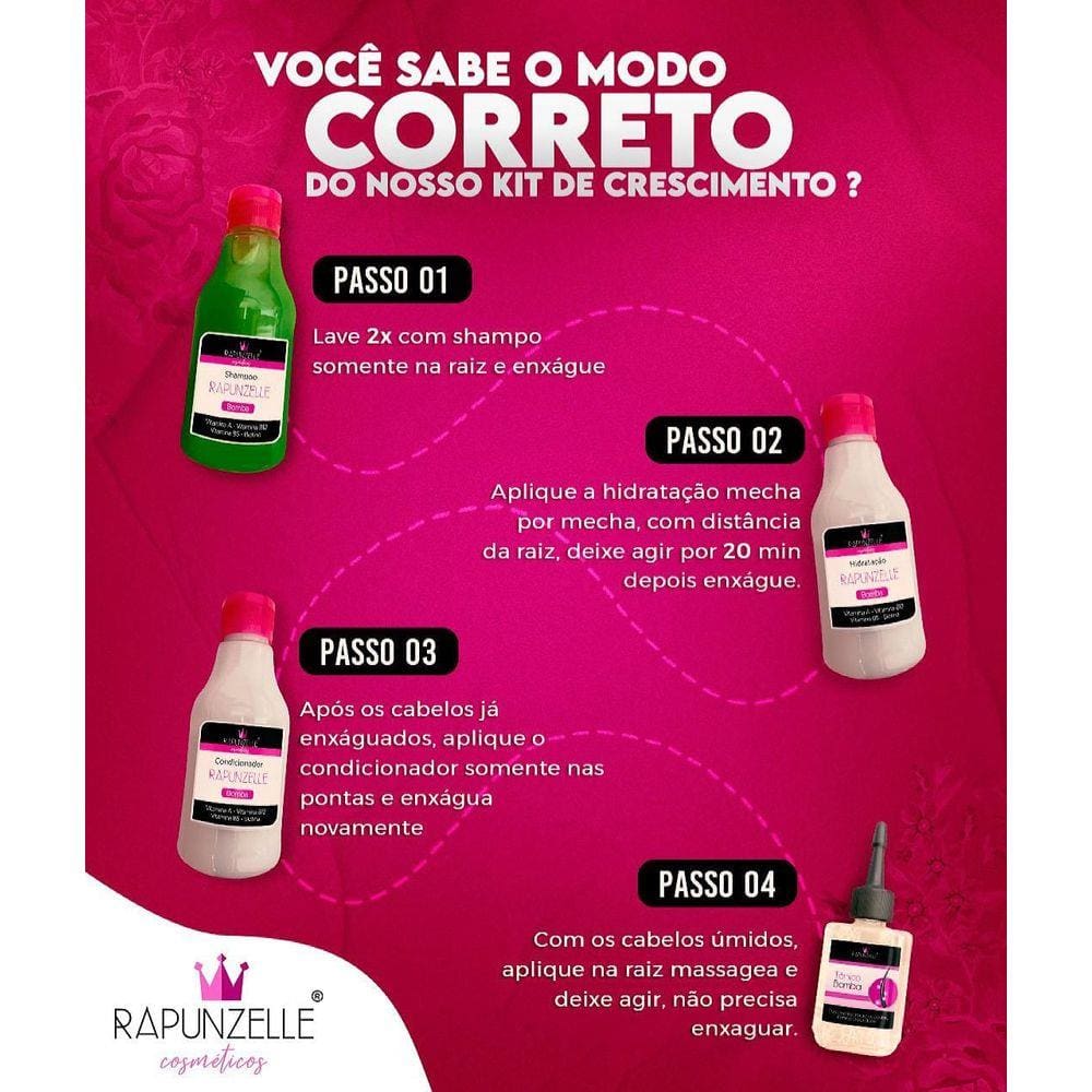 Kit tratamento CAPILAR crescimento Rapunzelle