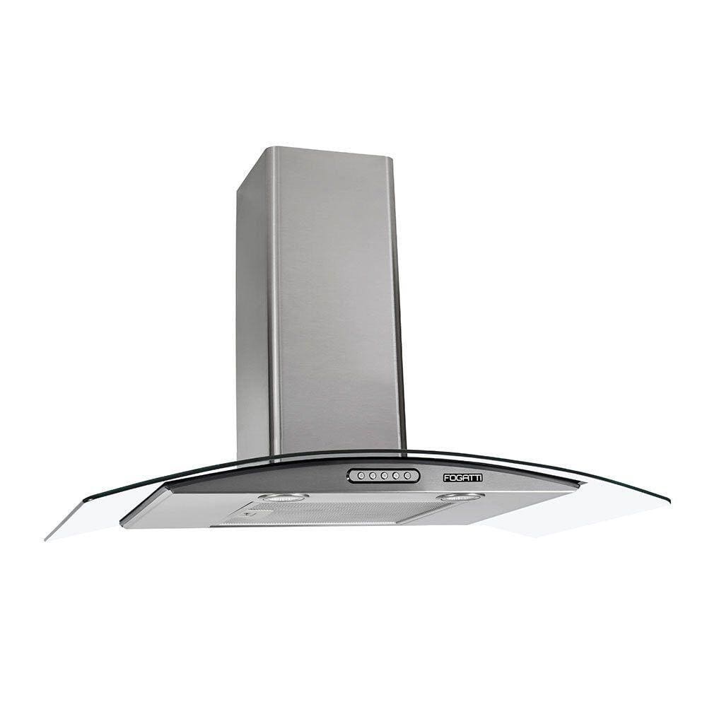 Coifa de Parede 80cm Vidro Curvo Duto Slim Fogatti Inox 110V