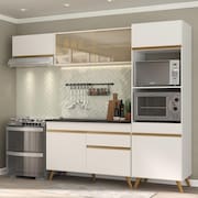 Cozinha Compacta 4 pç c/ Armário e Balcão MP3691 Veneza GW Multimóveis Branca