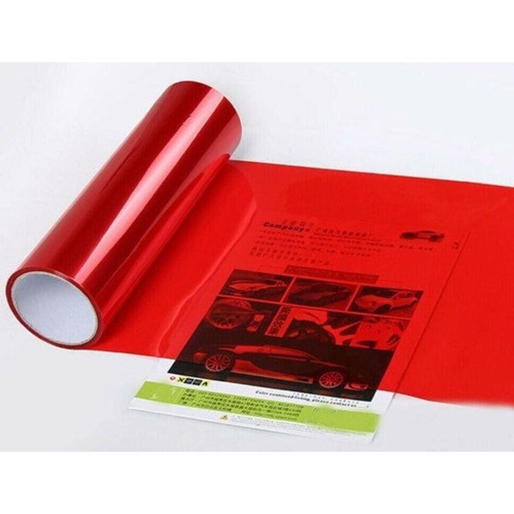 Película Para Lanterna E Farol Carro 60cm X 30cm Vermelha