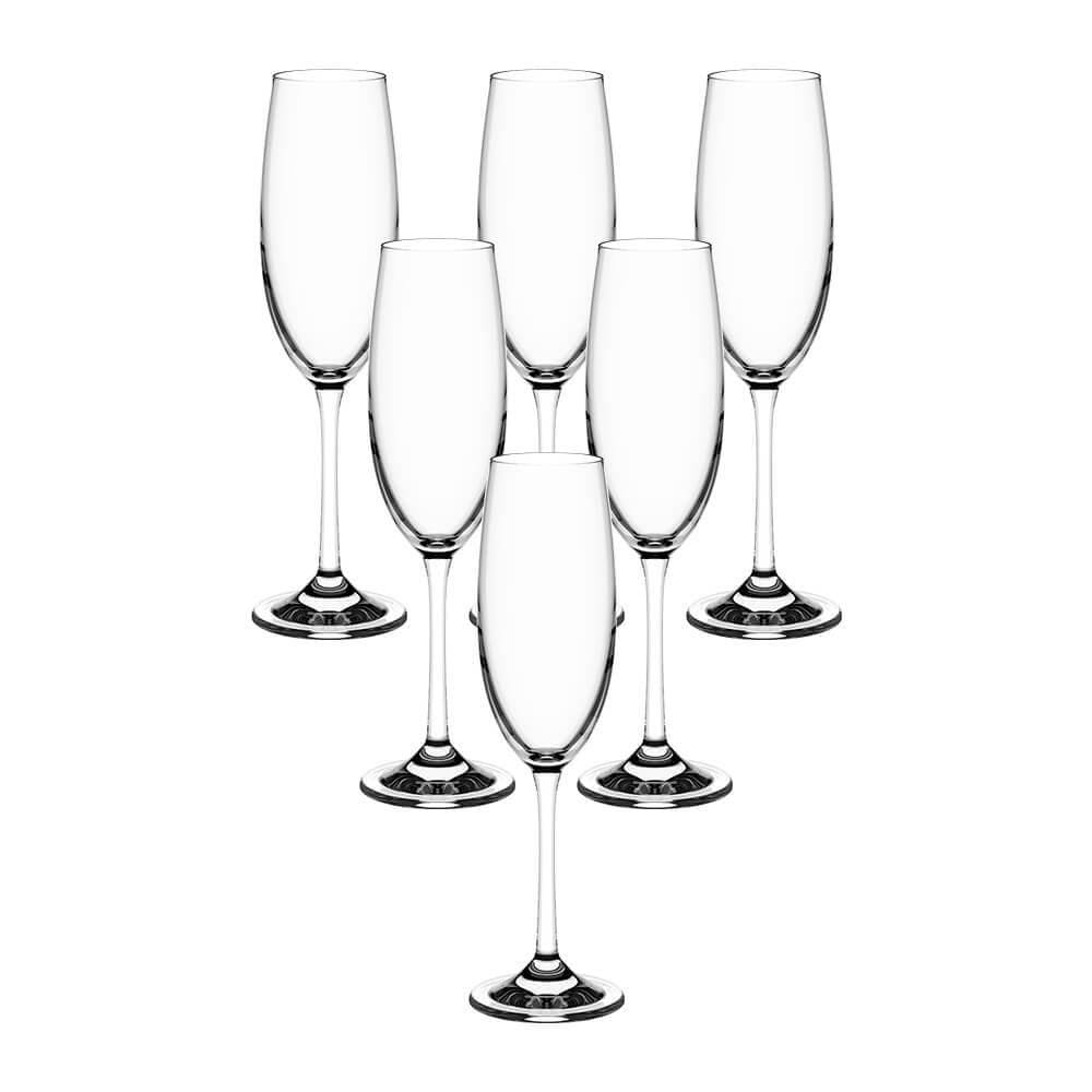 Jogo de taças de Champanhe de Cristal com Titânio 6 peças 220ml Haus Concept 56313/100