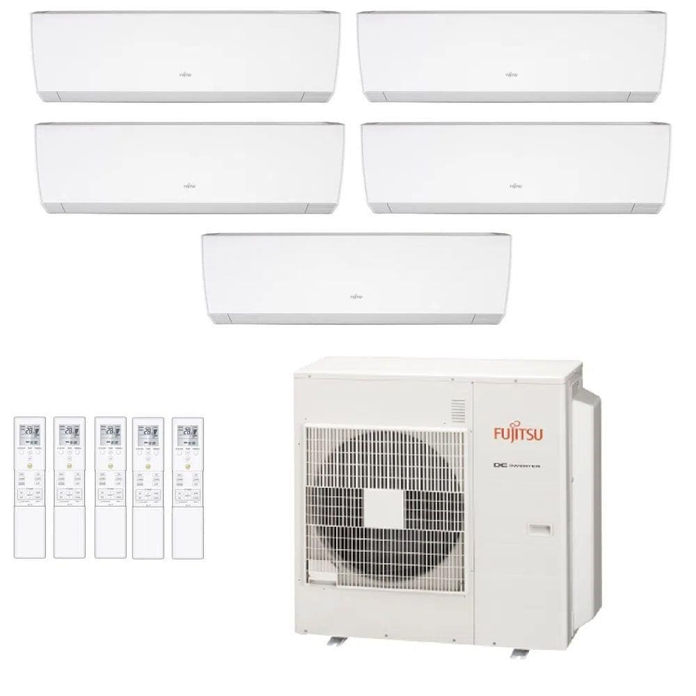 Ar-Condicionado Multi Split Inverter Fujitsu 45.000 BTUs (3x Evap HW 9.000 + 2x Evap HW 12.000) Quente/Frio 220V - 220V