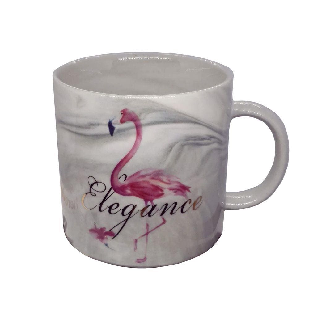 Caneca De Porcelana Decorativa Com Estampa De Flamingo 300ML