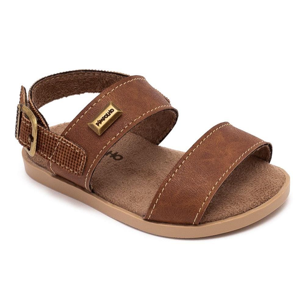 SANDÁLIA PIMPOLHO INFANTIL ANATÔMICA FIVELA MENINO 16 AO 21 Marrom