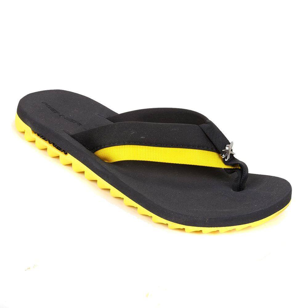 Chinelo Kenner Kivah Cover Highlight Masculino - Preto e Amarelo