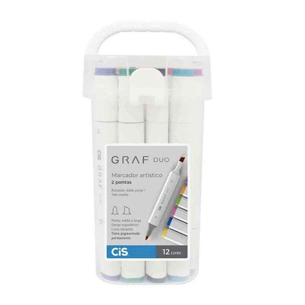 Marcador Artístico Cis Graf Duo Com 12 Un
