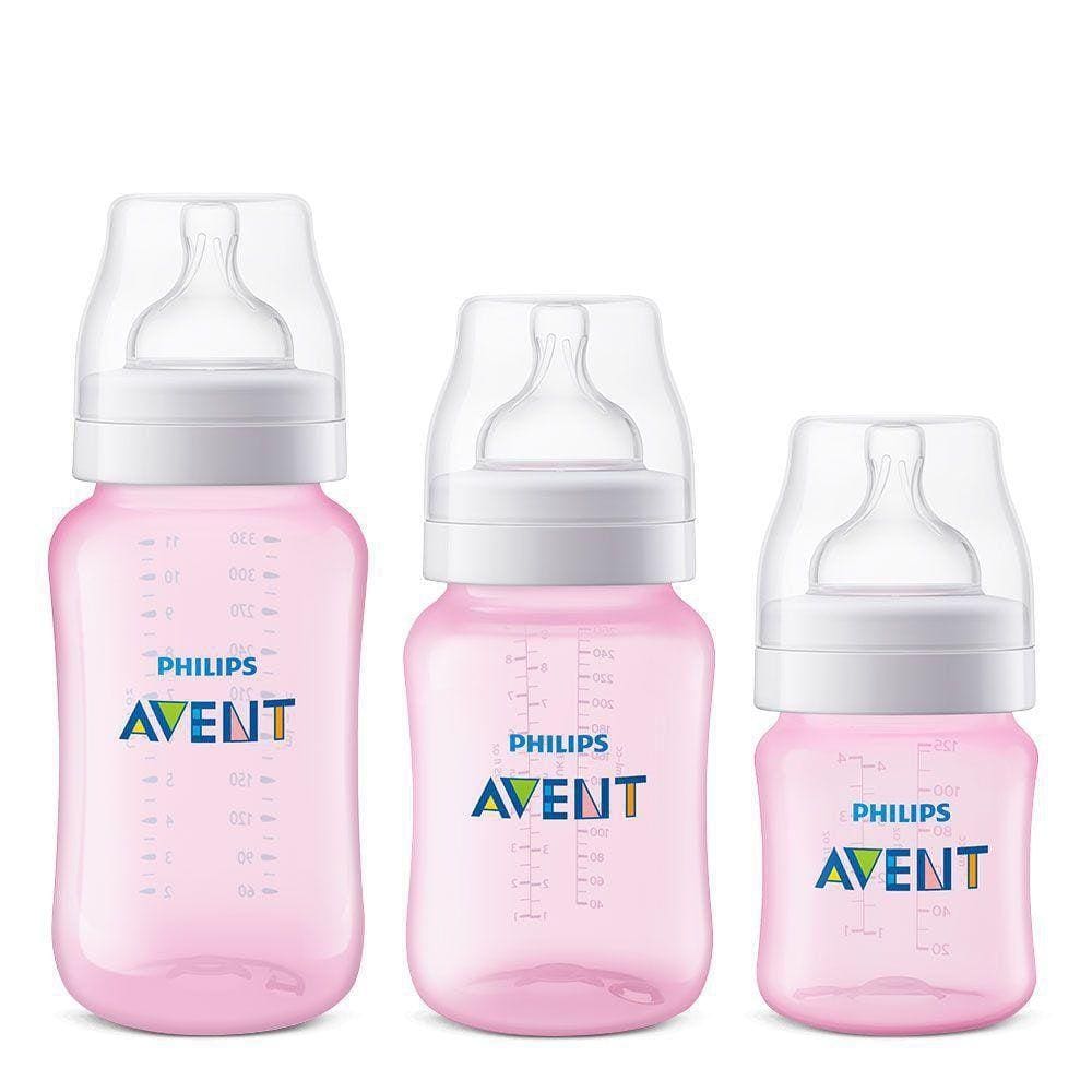 Kit Mamadeiras Clássica Rosa 125Ml/260Ml/330Ml Philips Avent